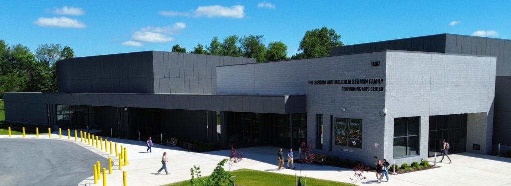 Exterior view of Sandra and Malcolm Berman Family Performing Arts Center